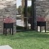vidaXL Garden Planters 2 pcs Black 15.7"x15.7"x27.6" Solid Wood Pine - 2 of 4
