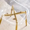 PAGED Modern Simple Transparent Dining Chairs Armless Crystal Dining Room Chairs with Metal Legs for Living Room, Kitchen - 4 of 4