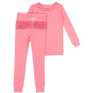 RuffleButts Modal Blend Toddler Girls Ruffle Long Sleeve Pajama Set - 1 of 4