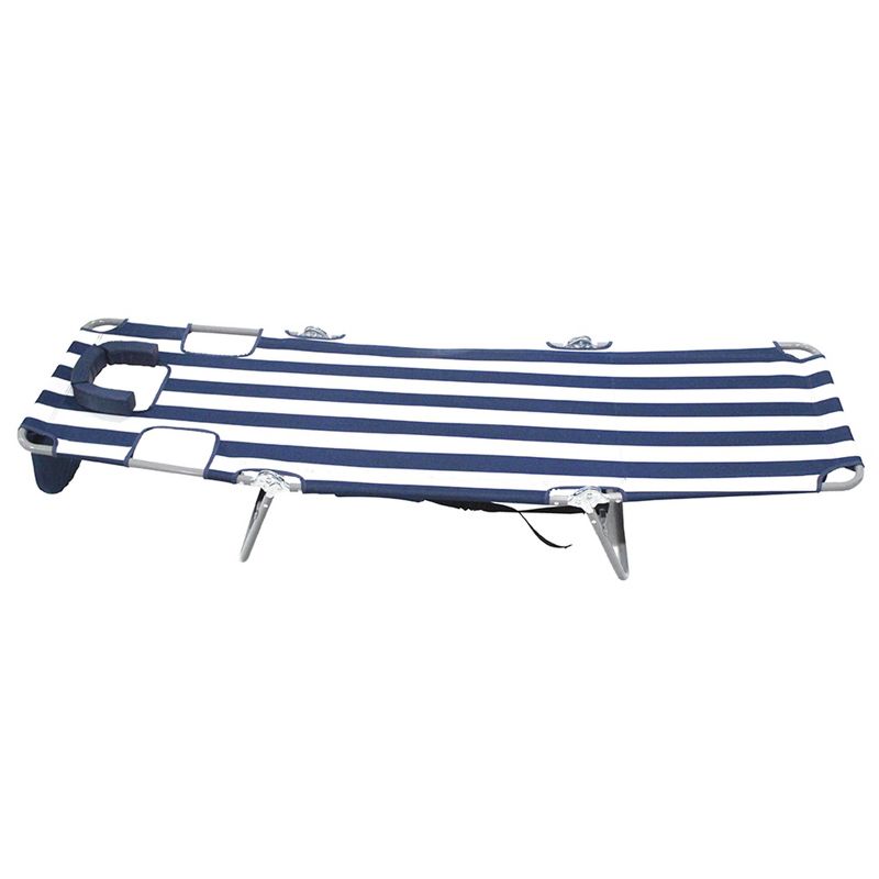 Ostrich 72" x 22" Backpack Chaise Lounge Portable Reclining Lounger, Outdoor Patio Beach Lawn Camping Chair with Large Storage Bag, Navy Blue Stripe, 3 of 8