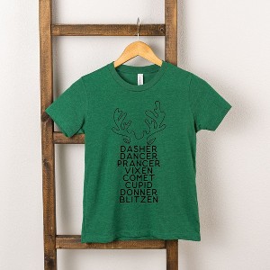 The Juniper Shop Reindeer Names Antlers Youth Short Sleeve Tee - 1 of 2
