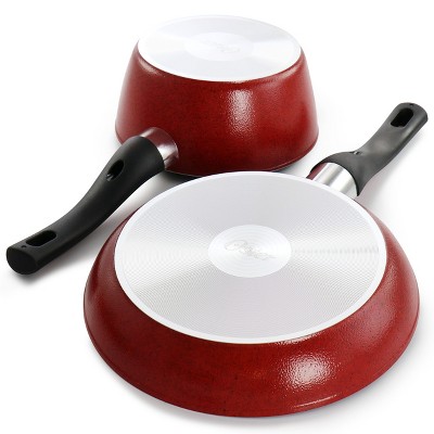 Oster 7 Piece Red Non-Stick Aluminum Cookware Set