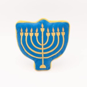 ZippyPaws Hanukkah Squeakie Pattiez Dog Toy, Menorah - Interactive Plush Squeaky Toy, Stuffed Jewish Holiday Dog Toy Gifts - 1 of 1