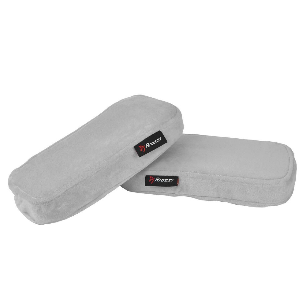 Photos - Other Furniture Arozzi 2pk Memory Foam Armrest Pads for Gaming Chair with Adjustable Band Ergonomic Gray 