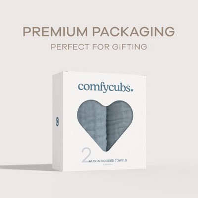 Pacific Blue Cotton Hooded Baby Towels Set - 32 x 32 Inch