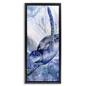 Stupell Industries Sea Turtle Swimming In Ocean, 11" x 25" - 1 of 4