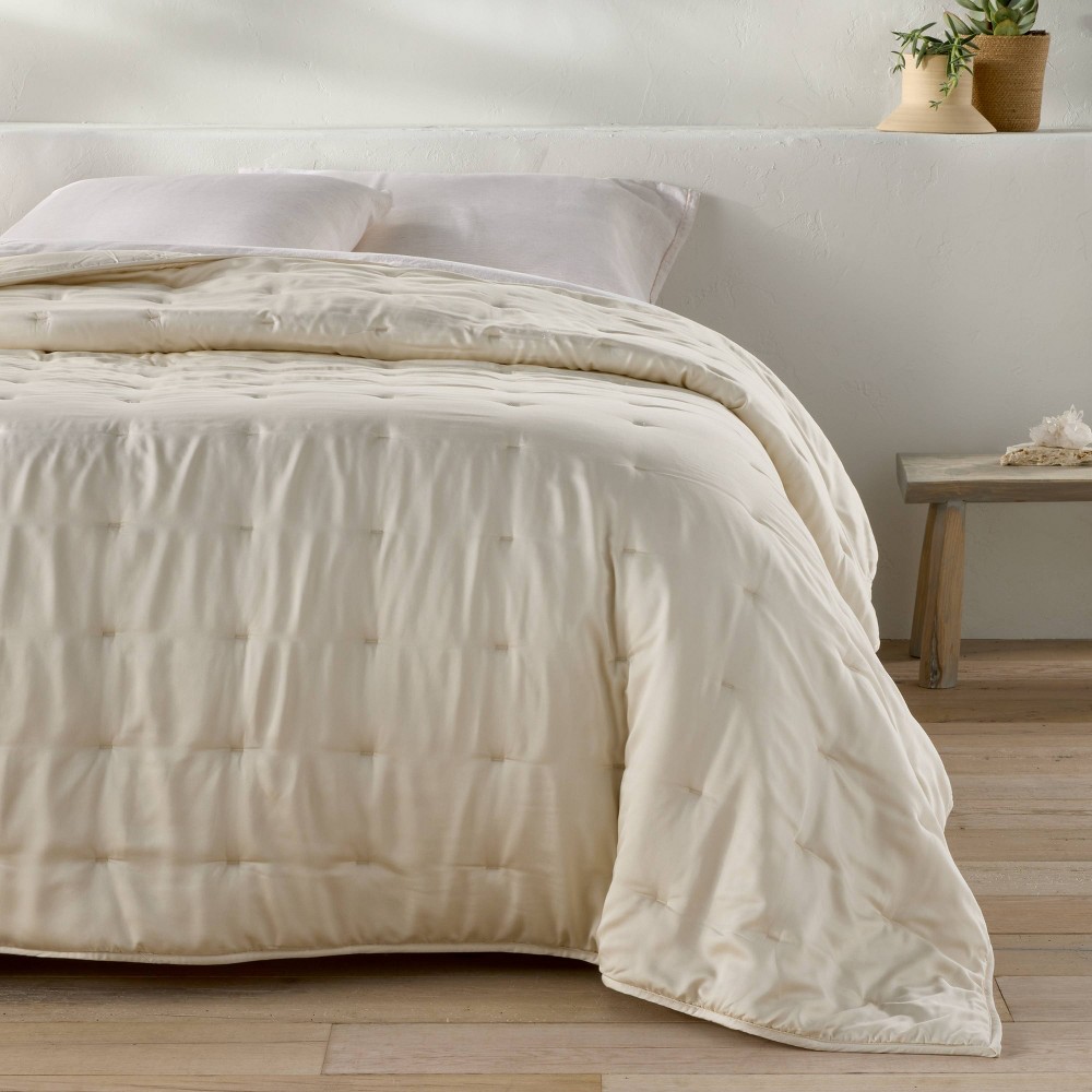 Photos - Duvet King Plus Rayon from Bamboo Quilt Ivory - Casaluna™