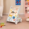 Infans Wooden Baby Walker Push and Pull Learning Activity Center with Wheels Push Toy - 3 of 4