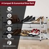 USTECH 2 Tier Shoe Rack Silver with Black Rough Bars - 3 of 4