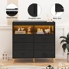 Changing Table Dresser with 6 Drawers, Baby Dresser with Changing Table Top, Power Outlet and LED Light - 2 of 4