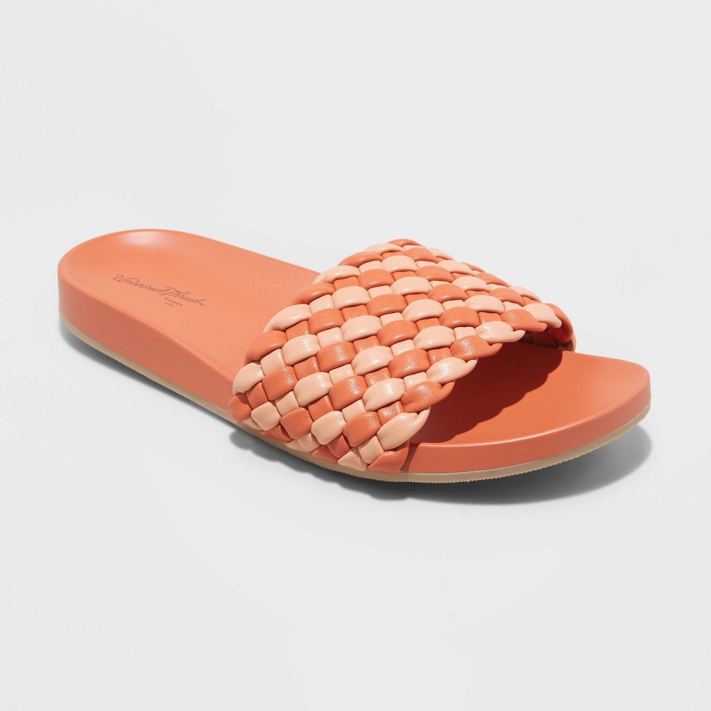 Size 8 Women's Polly Woven Slide Sandals - Universal Thread 