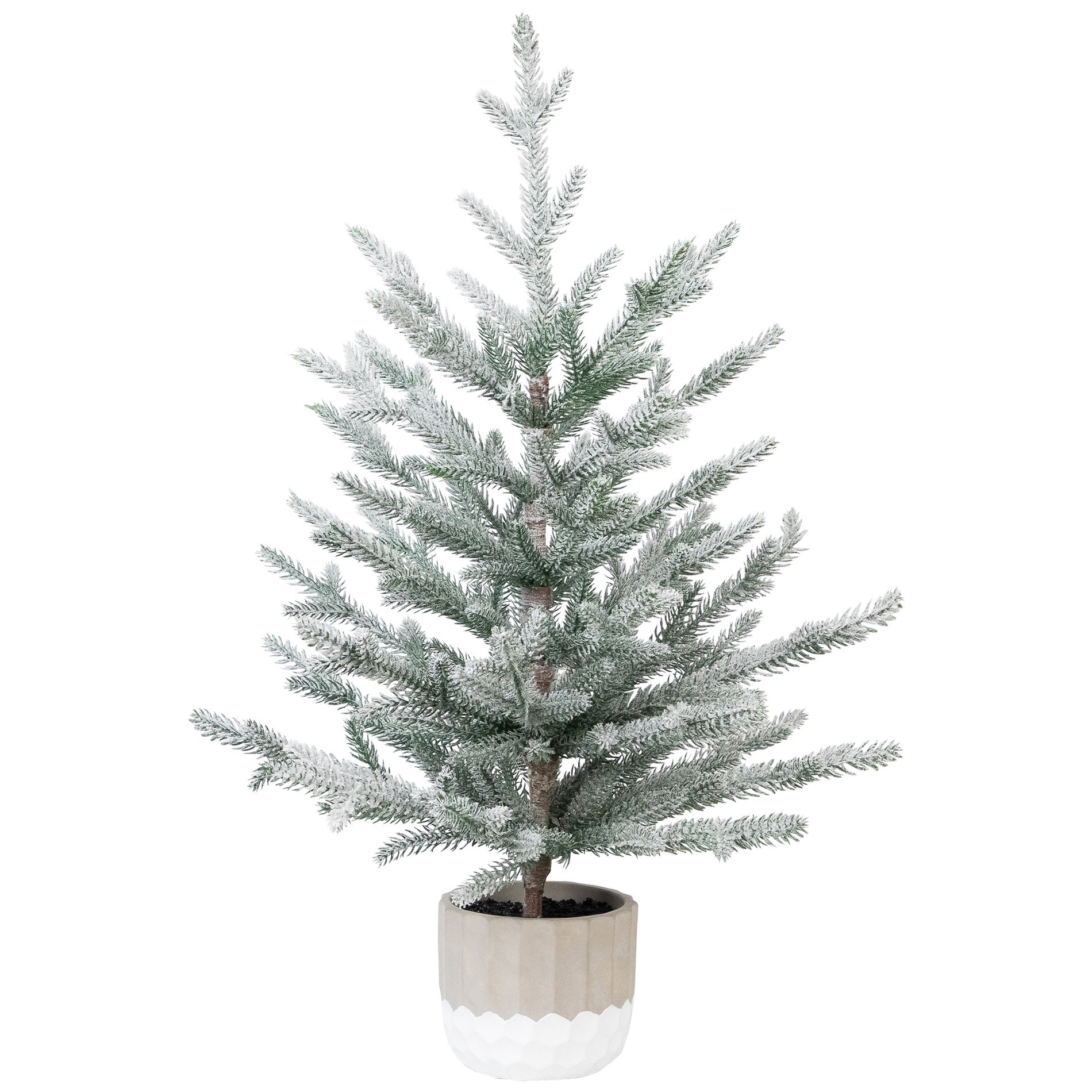 Northlight Flocked Potted Artificial Christmas Snowy Tree - 26" - Unlit