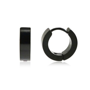 Slate by Rebl Huggies  Gunmetal Plated Stainless Steel, 13.7x4mm Hoop Earrings - 1 of 1