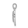 Black Bow Jewelry 14k White Gold 1/20 Ctw Diamond Tiny Latin Cross Pendant, 9 x 17mm - 2 of 4