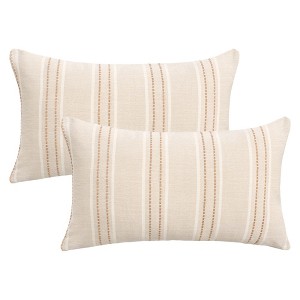 REGALWOVEN Stripe Soft Cozy Decorative Casual Farmhouse Pillow Cases 2 Pcs - 1 of 4