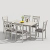 VECELO Farmhouse Style Dining Table Set, Rubber Wood Table with 4/6 Upholstered Dining Chairs, Gray - 2 of 4