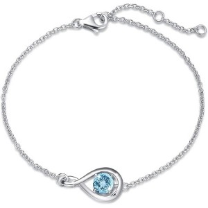 Infinity Birthstone Bracelet - 925 Sterling Silver Adjustable Chain, Fine Jewelry Gift for Women - 1 of 4