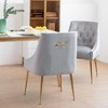 DYHOME Modern Dining Chairs Set of 2, Mid Century Dining Chairs with 5.12” Cushions, Velvet Upholstered Dining Chairs with Back Pull Rod - 2 of 4