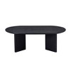 Vatros Wood Coffee Table Mid Century Modern Coffee Table Oval Coffee Table - 2 of 4