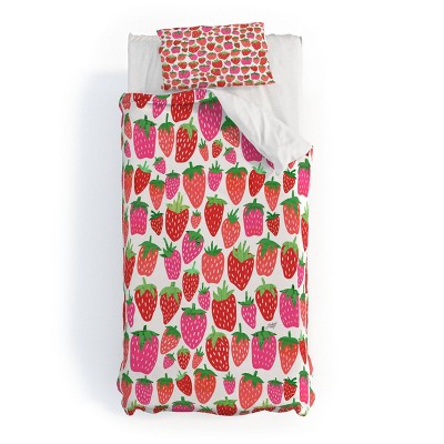 Deny Designs 2pc Twin/Twin XL Lindsey Kay Collective Strawberries Lindsey Kay Duvet and Sham Set