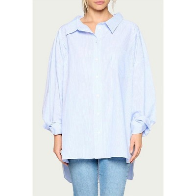 Women's STRIPED BOYFRIEND COTTON-POPLIN SHIRT - Fore