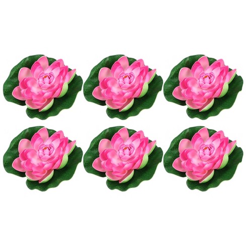 Unique Bargains Artificial Lotus Flower for Garden Ponds Pool Decoration 6 Pcs - image 1 of 4