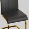 CAVINAS Modern Dining Chairs, PU Faux Leather High Back Upholstered Side Chair with C-shaped Tube Plating Golden Metal Legs, Set of 2 - 4 of 4