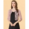 Allegra K Women's Elegant 3/4 Sleeve Sheer Floral Lace Cropped Bolero Shrugs - 2 of 4