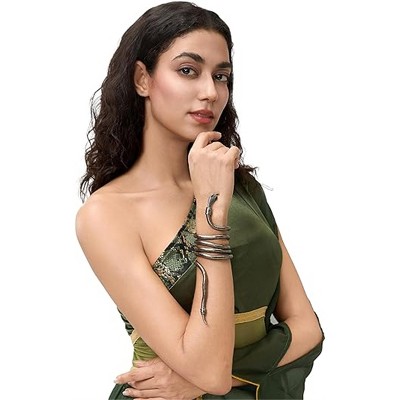 Joyfy Halloween Snake Bracelet & Necklace, Flexible Adjustable Snake Halloween Costume Accessory, Bendable Arm Cuff Jewelry for Kids, Adults & Women