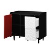 NicBex Modern 1-Door/2-Door  Sideboard,Kitchen Storage Cabinets with 2 Open Storage Compartment and 2 Drawers for Dining Room,Blue White/Red White - 4 of 4