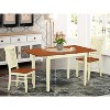 HomeStock 3-Piece Buttermilk and Cherry Finish Solid Wood Top Dining Table Set - 2 of 4
