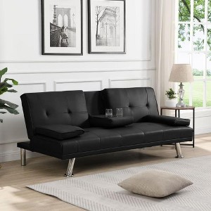 NicBex Couches for Living Room Convertible Loveseat Sleeper Sofa Bed Modern Upholstered with Adjustable Backrest and Cup Holder - 1 of 4
