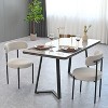 CAVINAS Modern Velvet Dining Chair with Crescent Backrest, Upholstered Accent Chair with Metal Legs for Dining Room, Kitchen - 2 of 4