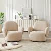 360° Swivel Accent Chair,Fabric Upholstered Living Room Chair with Metal Frame for Bedroom or Office–The Pop Home - 3 of 4
