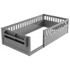 JUJABU Twin Wood Floor Bed Frame with High Rails, Built-In Light & Storage Shelf for Kids - 2 of 4