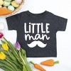 The Juniper Shop Little Man Mustache Toddler Short Sleeve Tee - 2T - Charcoal - 3 of 4