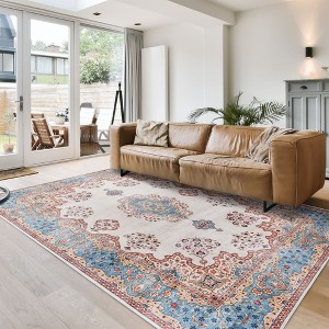 Gertmenian Crystal Print Dainty Medallion Traditional Oriental Printed Multi-Colored Area Rug - 1 of 3