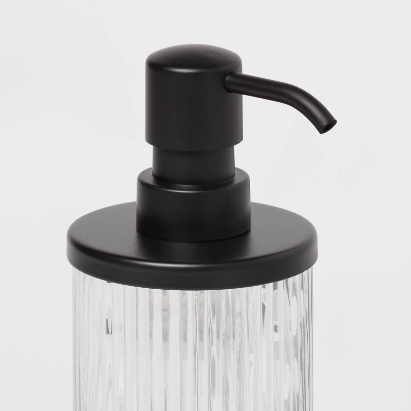 Ribbed Glass Soap Pump Black - Threshold&#8482;, 5 of 11
