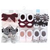 Hudson Baby Infant Girl Headband and Socks Giftset, Houndstooth Burgundy, One Size - 2 of 4