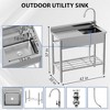 47"x20"x37" Kitchen Sink Stainless Steel Commercial 1 Compartment Utility Sink With Faucet - 2 of 4