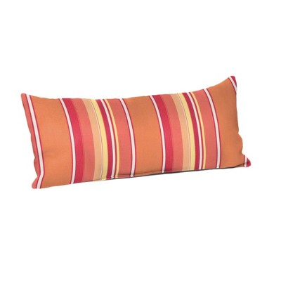 Casual Cushion Stripe Sunbrella Fabric 1-Piece Indoor/Outdoor Lumbar Pillow, 22"W x 9"L