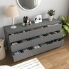 Resenkos Modern Mid Century 6 Drawer Wide Dressers Chests for Bedroom, Chest of Drawer Organizer Grey - 4 of 4