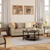 Homhougo Round Coffee Table for Living Room, Rustic Center Table with Storage Shelf, 2-Tier Wood Circle Coffee Table - 3 of 4