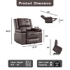 21" Wide Power Lift Recliner Chair for Elderly, Faux Leather w/ Heat, Massage & Adjustable Back and Legs, for Seniors or Mobility Impaired - 3 of 4