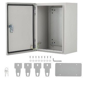 COZONY NEMA 4X Electrical Junction Box, IP66 Weatherproof Steel Enclosure, Outdoor/Indoor, Hinged, Lockable, w/ Mounting Plate, UL Listed - 1 of 4