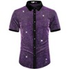 Lars Amadeus Men's See-Through Short Sleeves Party Disco Shiny Glitter Shirts - 2 of 4