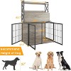 Coucheta Dog Crate Furniture - Heavy Duty Wooden Pet Kennel with 4 Doors & Storage Shelves for Small/Medium Dogs - 4 of 4