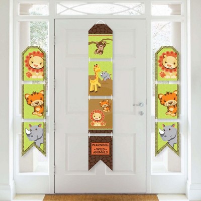 Big Dot of Happiness Funfari - Fun Safari Jungle - Hanging Vertical Paper Door Banners - Party Wall Decoration Kit - Indoor Door Decor