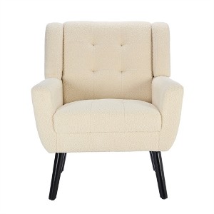 XINGHANZHENXUAN Modern Accent Chair, Armchair for Living Room, Bedroom & Home Office, Black Frame - 1 of 4