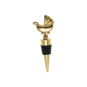 Unique Bargains Bottle Stoppers Sailboat Aluminum Alloy PTR Gold Tone Black 4.33"x1.69"x0.79" 1 Pc - 1 of 3